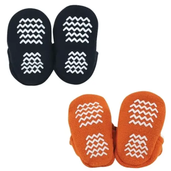 Hudson Baby Infant Boy Animal Fleece Booties 2-Pack, Navy Owl Fox image {4}
