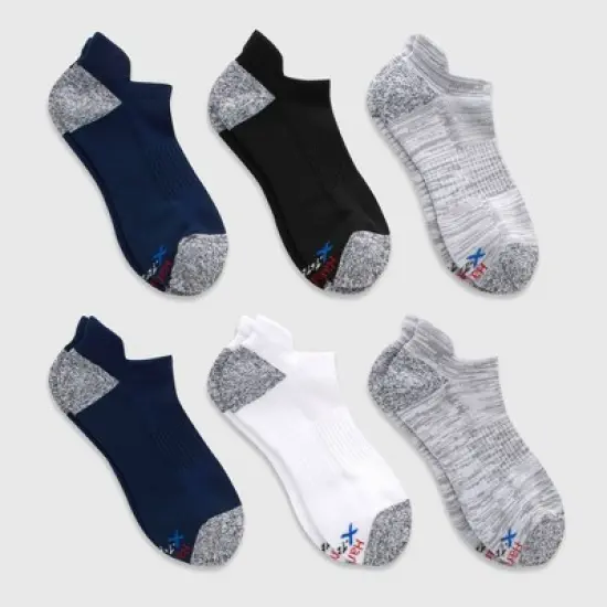 Hanes Premium Men's Performance Filament Heel Shield Low Cut Socks 6pk - 6-12 image {3}