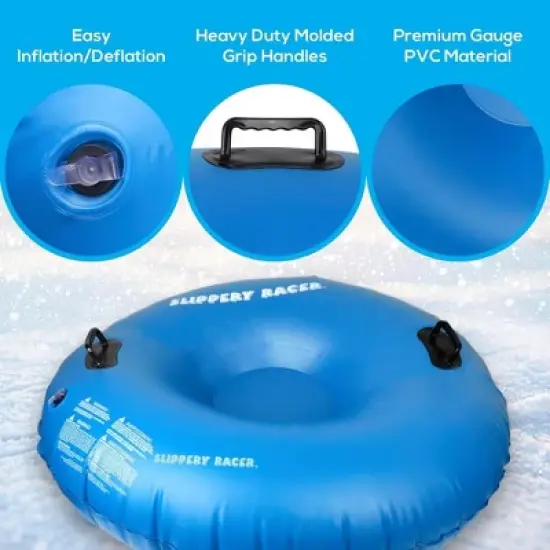 Slippery Racer AirRaid 48" Inflatable Snow Tube - Blue image {3}