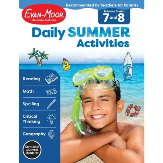 Daily Summer Activities: Between 7th Grade and 8th Grade, Grade 7 - 8 Workbook - by  Evan-Moor Educational Publishers (Paperback) image {1}