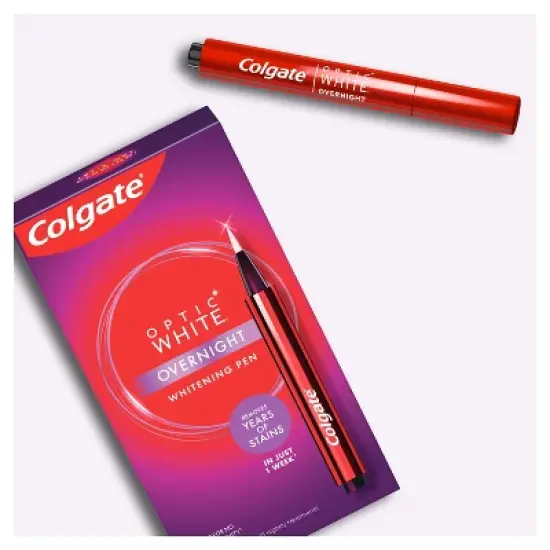 Colgate Optic White Overnight Teeth Whitening Pen, Teeth Stain Remover to Whiten Teeth, 35 Nightly Treatments, Hydrogen Peroxide Gel - 0.08 fl oz image {3}