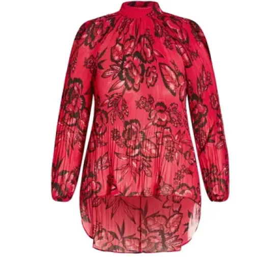 Women's Plus Size Cherry Bloom Top - cherry | CITY CHIC image {2}