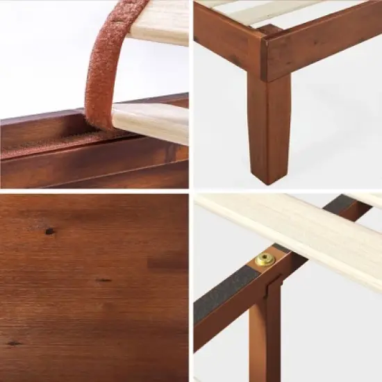 Wen Wood Platform Bed Frame Cherry - Zinus image {2}