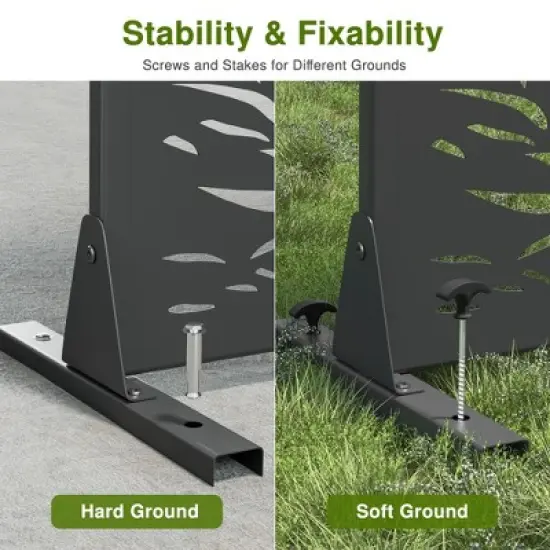 PexFix Metal Freestanding Privacy Screen Garden Fence For Deck Patio Balcony Outdoor Privacy Panel Star Design image {5}