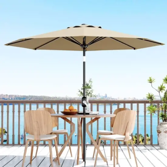 9' Outdoor Patio Umbrella, Outdoor Table Umbrella, Yard Umbrella, Market Umbrella with 8 Sturdy Ribs, Push Button Tilt and Crank image {14}