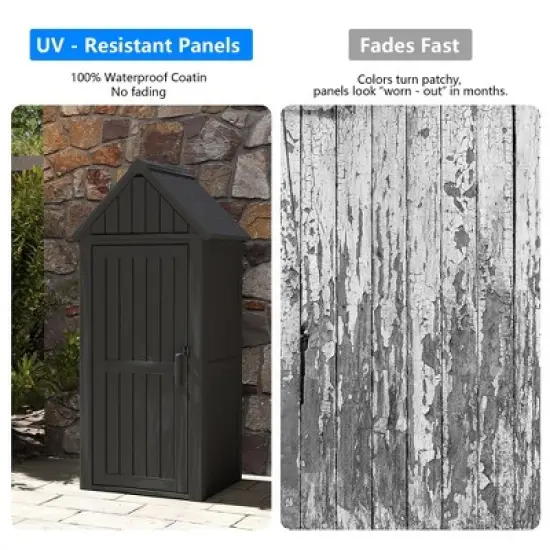 Decksplore 1.67 ft. W x 2.16 ft. D Outdoor Storage Resin Shed Lockable Resin Garden Shed for Backyard(21.12 cu ft） image {14}