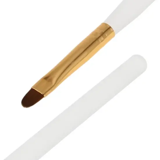 Unique Bargains Small Round Head Nail Painting Brushes for Home DIY Gold Tone Clear White 1 Pc image {4}