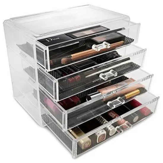 Acrylic Makeup and Jewelry Organizer&mdash;4 Drawers, Clear Accessory Organizer with Dustproof Drawers, Durable and Lightweight image {4}