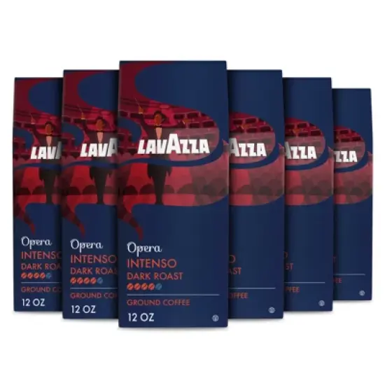 Lavazza Opera Intenso Ground Coffee, Dark Roast, Arabica and Robusta Blend, 12 oz Bag (Pack of 6) image {11}