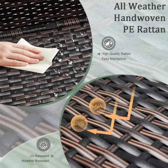 MOEPISY 27 Gallon Outdoor Rattan Storage Box Rectangular image {3}