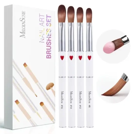 Acrylic Nail Brush Set (4Pcs) - White image {7}