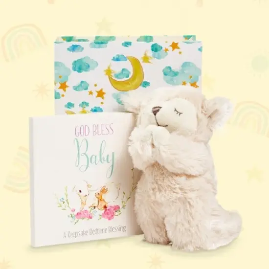 Tickle & Main Baby Praying Musical Lamb and Prayer Book Gift Set in Keepsake Box, Baptism Gifts for Girls & Boys image {3}