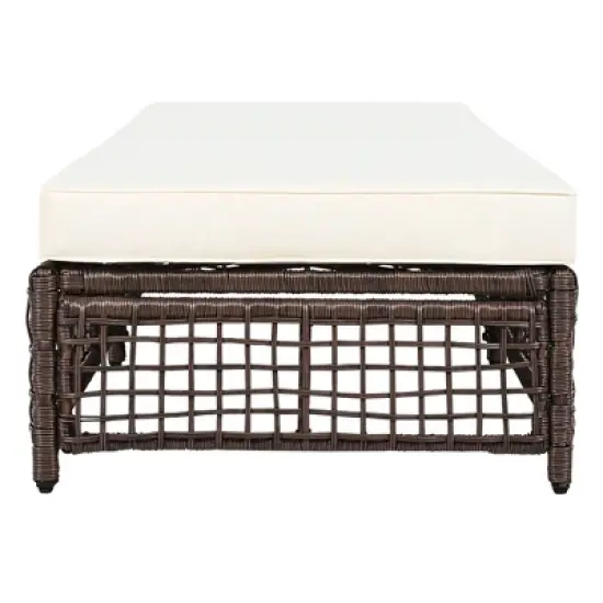 Whisen Rattan Outdoor Lounge Chair, Patio Chaise Lounge with 5-Position Backrest image {11}