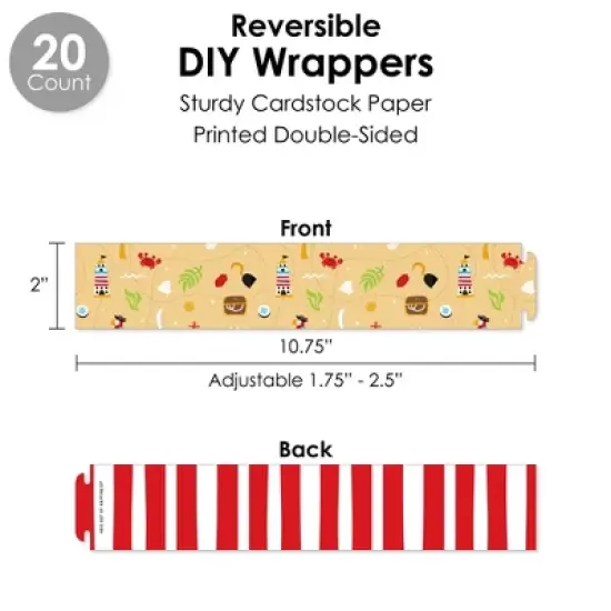 Big Dot of Happiness Pirate Ship Adventures - Skull Birthday Party Favors and Cupcake Kit - Fabulous Favor Party Pack - 100 Pieces image {2}