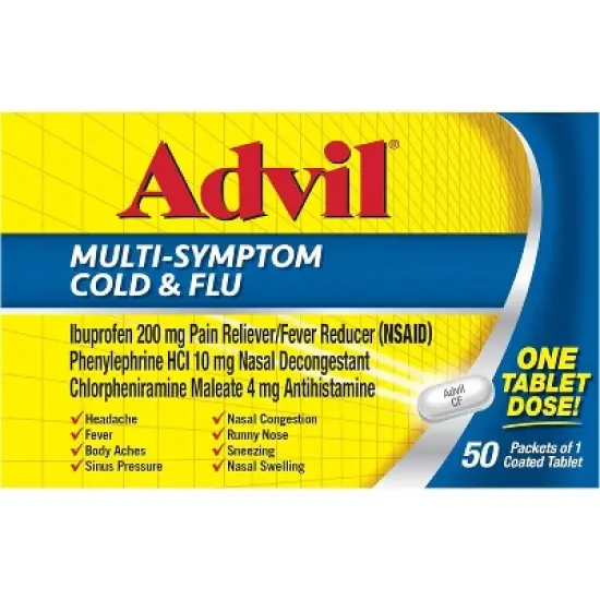 Advil Multi Symptom Cold and Flu Medicine 50 Tablets image {9}