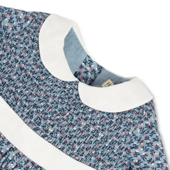 Hope & Henry Baby Girl Layette Long Sleeve Smocked Peter Pan Collar Dress, Infant image {1}