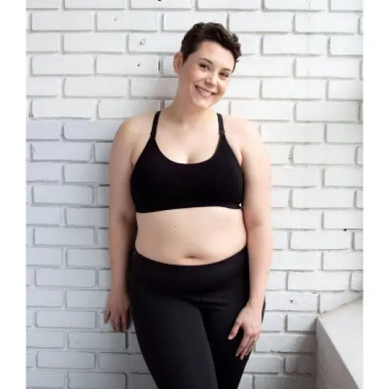 Bamboobies Yoga Nursing Bra- Black image {5}