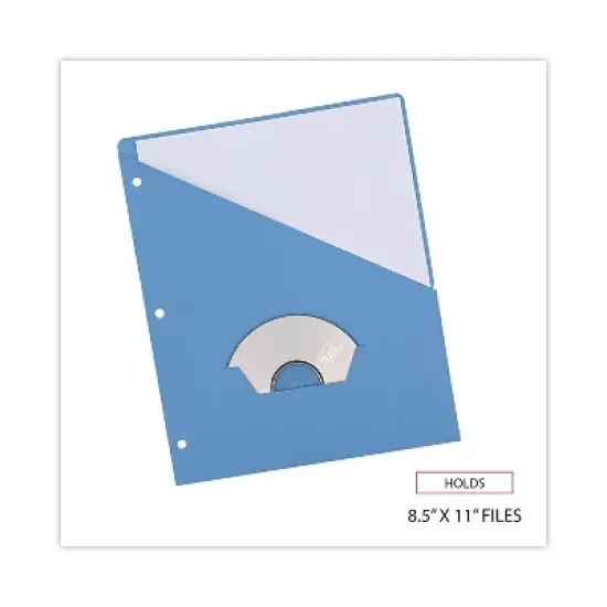 Universal Slash-Cut Pockets for Three-Ring Binders Jacket Letter 11 Pt. Blue 10/Pack 61681 image {1}