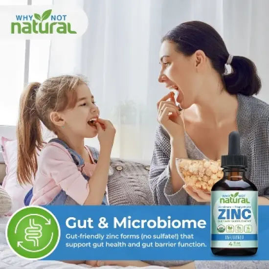 Why Not Natural Organic Liquid Zinc Drops Supplement with Chelated Picolinate and Bisglycinate, Vegan image {6}