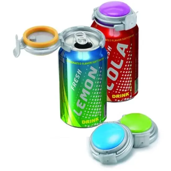 Jokari Fizz Keeper Can Pump to Pressurize Open Standard Canned Soda Pop or Beer 2 PK image {1}