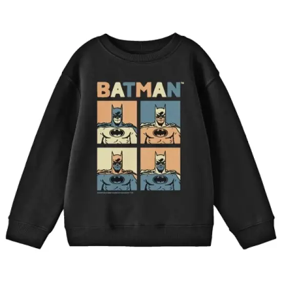 Batman Pop Art Inspired Youth Black Crew Neck Sweatshirt image {2}