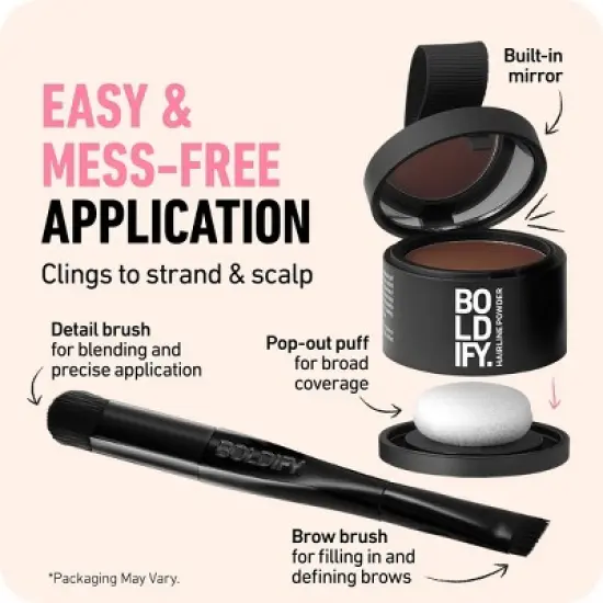 BOLDIFY Root Touch Up Powder with Brush, Covers Thinning Hair & Grays, Water-Resistant image {4}