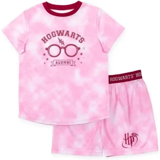 Harry Potter Gryffindor Hufflepuff Ravenclaw Slytherin Girls Pajama Shirt and Shorts Sleep Set Little Kid to Big Kid image {8}