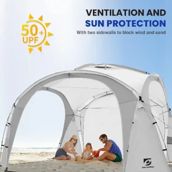 Anybear 12x12FT White Beach Tent Sun Shelter with UPF50+ Protection image {3}