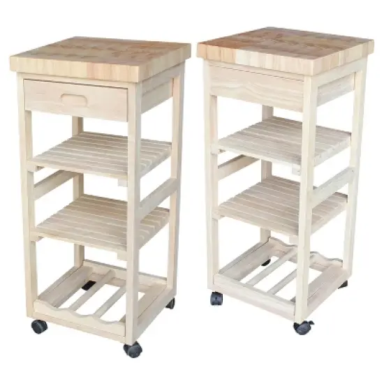 Ashley Kitchen Trolley - Unfinished - International Concepts image {2}