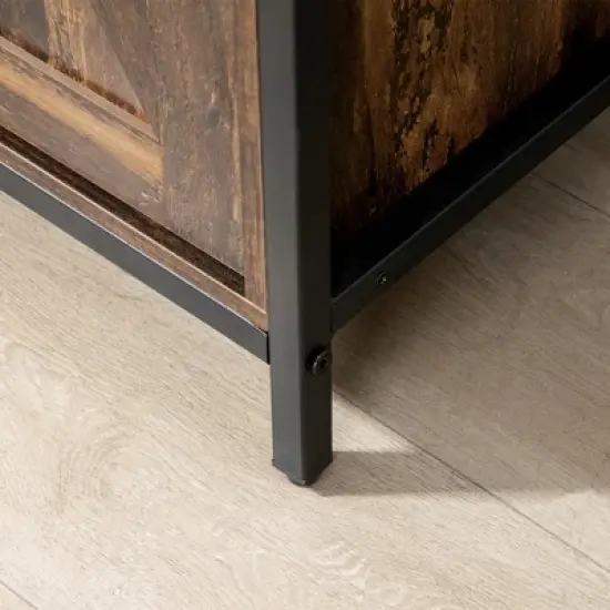 HOMCOM Industrial Sideboard, Buffet Cabinet with Doors, Storage Cabinets, Racks, Drawer, Adjustable Shelves for Living Room, Kitchen, Home Bar, Brown image {5}