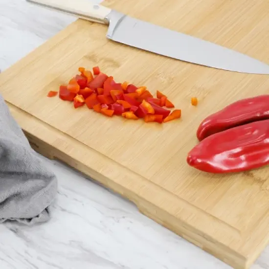 MegaChef Bamboo 24 x 18 Inch Large Cutting, Prep and Serving Board image {6}