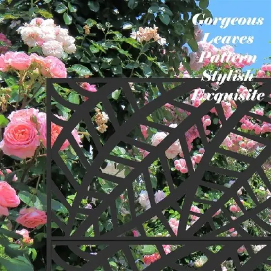 CAVINAS Patio Decorative Screen Freestanding Metal Fence Privacy Screen with Mesh Pattern for Outside and Garden image {2}