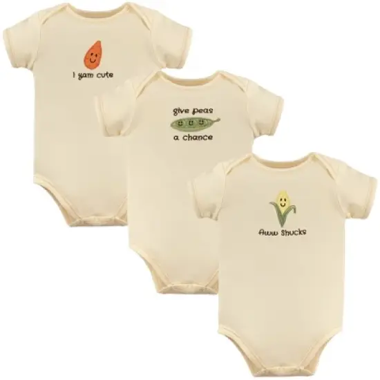 Touched by Nature Organic Cotton Bodysuits 3pk, Corn image {3}