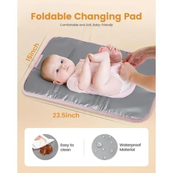 Itopfox Lightweight Puffer Diaper Tote Bag with Changing Pad, Large Capacity Multi-pocket Travel Hospital Gym Bag image {3}