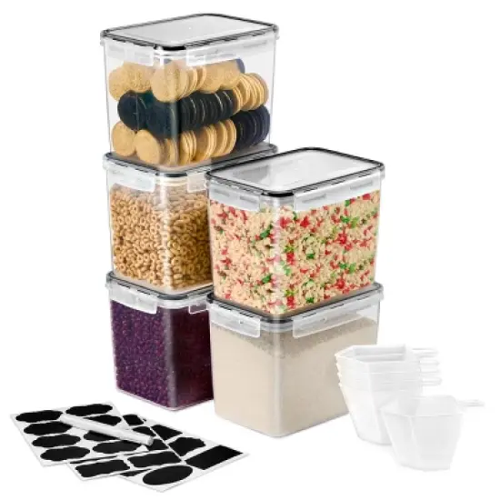 Sorbus 5 Pack (121oz/15cups) Airtight Food Storage Containers - Four-Way Snap Lids Keeps Food Fresh - Store Cereal, Pasta, Flour and more image {5}