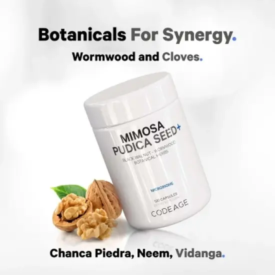 Codeage Organic Mimosa Pudica Seed + Black Walnut, Cloves, Botanicals, Vegan Supplement - 120ct image {5}