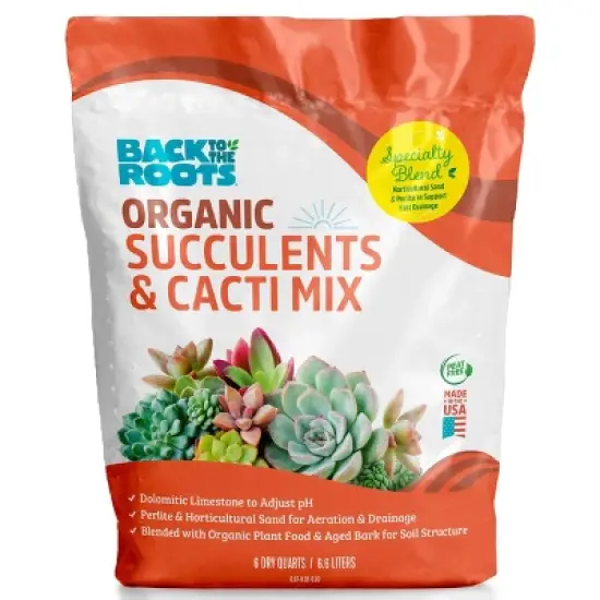 Back to the Roots 6qt Organic Succulents & Cacti Mix Specialty Blend: Fast Draining, pH Balanced image {11}