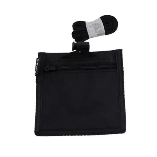 SICURIX ID Neck Pouch Badge Holder, Horizontal, Adjustable Cord, 4" x 2-1/4" Insert, Black, Pack of 6 image {3}