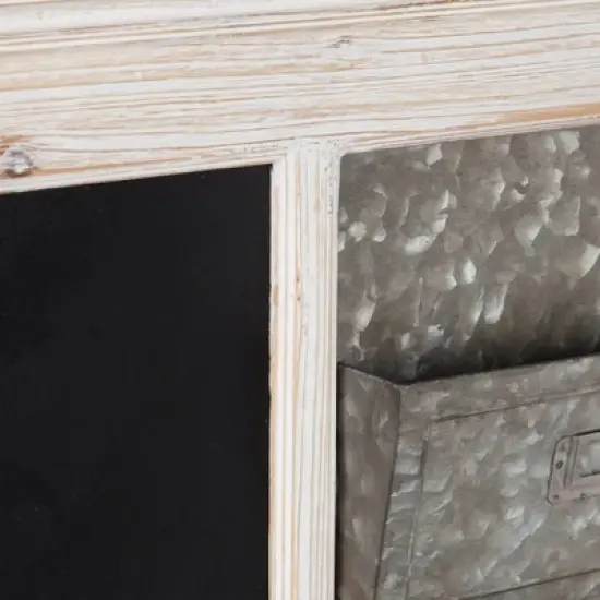 28" x 25" Idamae Wood Framed Chalkboard Wall Organizer White - Kate and Laurel image {2}