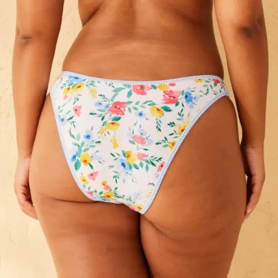 Women's Contrast Binding Mid-Rise Ultra High Leg Super Cheeky Bikini Bottom - Wild Fable&trade; image {4}
