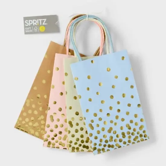 4pk Jr. Tote Bag Assorted with Gold Foil - Spritz&trade; image {2}
