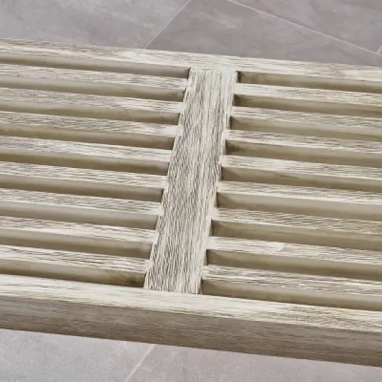 Fresno Acacia Wood Patio Dining Bench Light Gray - Christopher Knight Home: Weather-Resistant, 3-Seater Outdoor Picnic Bench image {5}