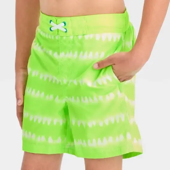  Boys' Striped Swim Shorts - Cat & Jack&trade; Lime Green image {1}