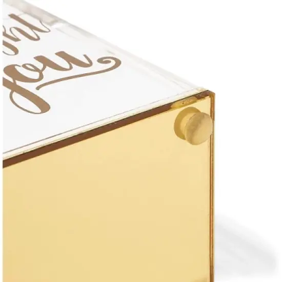 Paper Junkie Gold & Clear Acrylic Pencil Cup & Pen Holder with Inspirational Quotes for Home Office, 2.95 x 4.45 in image {4}