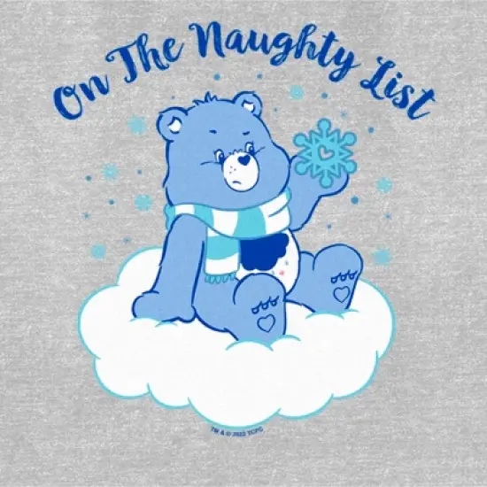 Women's Care Bears Christmas Grumpy Bear On the Naughty List T-Shirt image {1}