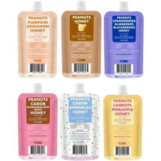 6 pack Mixed Flavor Squeeze Pack Buddy Budder (4oz) image {2}