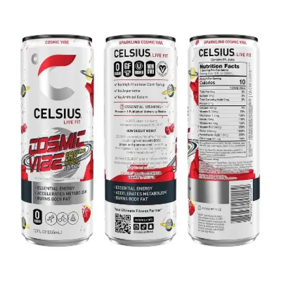 CELSIUS Sparkling Cosmic Vibe Functional Energy Drink - 12 fl oz Can image {1}