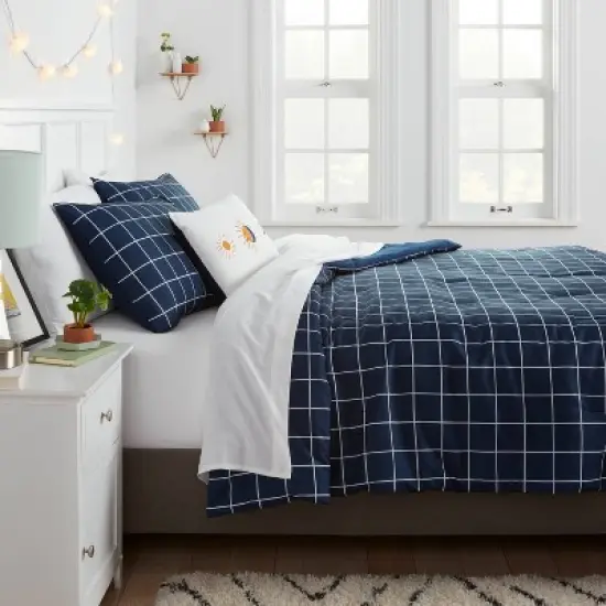 Reversible Microfiber Grid Comforter - Room Essentials&trade; image {1}