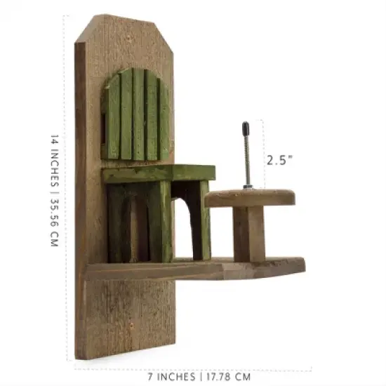 Uncle Dunkels&rsquo; Chair Squirrel Feeder, Handmade Wood Table and Chair Set Corncob Squirrel Feeder image {2}