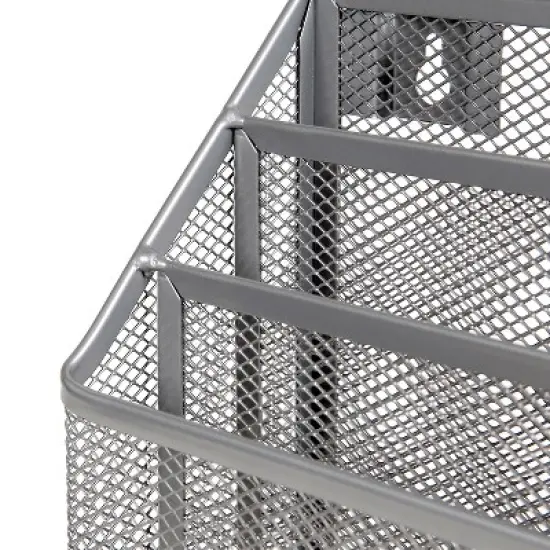 Mesh Hanging File Sorter with Keyholes Silver - Brightroom&trade;: Steel File Organizer & Holder, Hanging Storage Bin image {3}